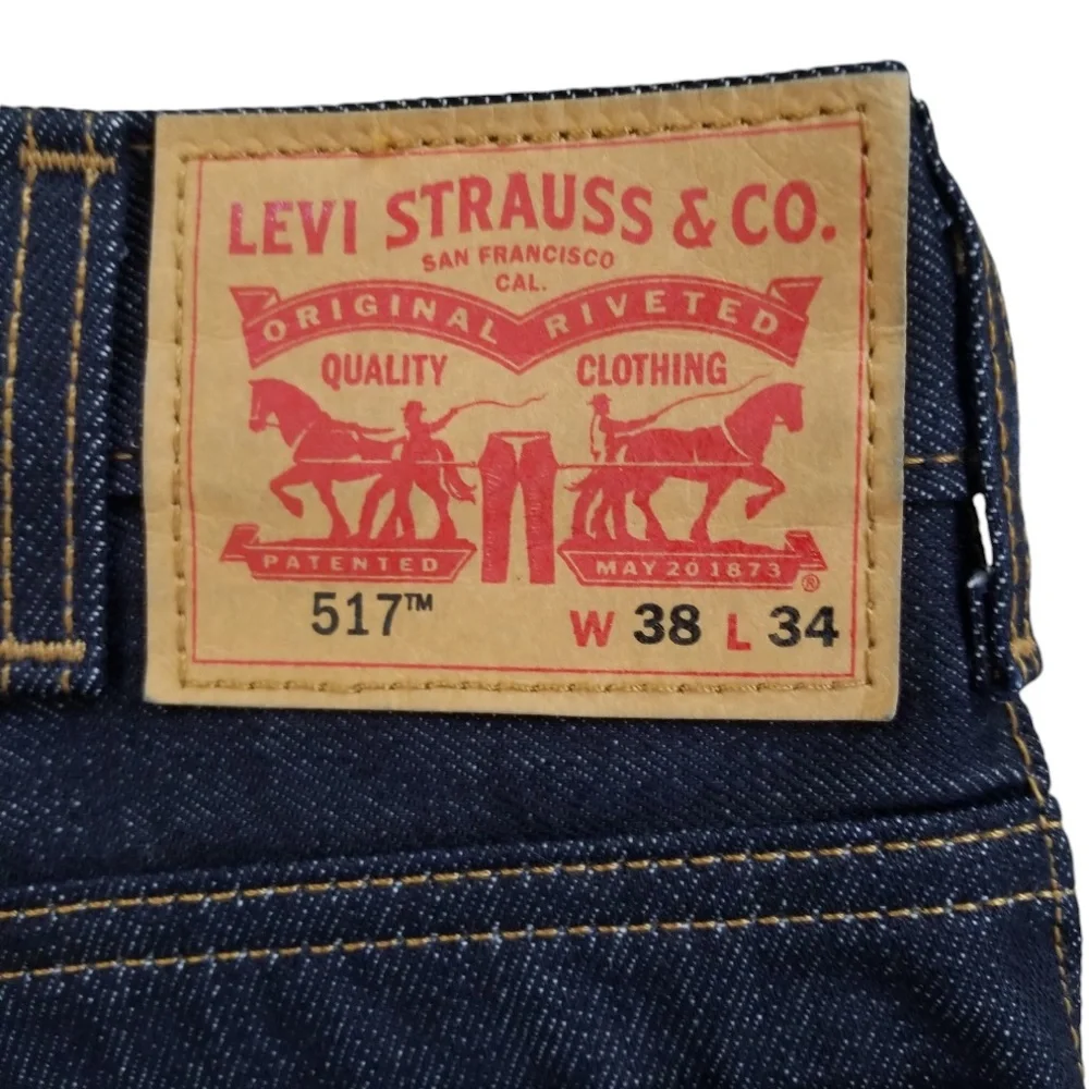 Levi's 517 Men's Blue Dark Wash Cotton‎ Bootcut Jeans Size 38 NEW